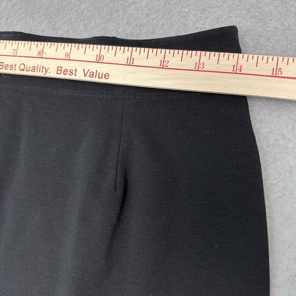 Eileen Fisher Pencil Skirt Sz Small Black Pull On Knee Length Viscose Back Vent - Picture 7 of 10